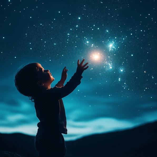 Shine A Light Day Nursery Oldham child reaching stars